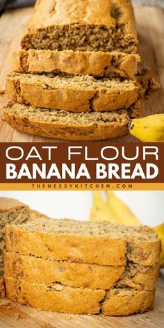 Your new favorite fall baking idea! Moist and flavor-packed, this oat flour banana bread recipe is the BEST. You can even add mix-ins to this gluten-free oat bread! So, if you're wondering what to do with overripe bananas, try this easy breakfast food or afternoon snack! Gluten Free Banana Bread Oat Flour, Banana Oat Cake Recipe, Gluten Free Oat Flour Recipes, Gluten Free Oat Flour Bread, Oat Bread Gluten Free, Oat Flour Bread Recipe, Banana Bread With Oat Flour, Oat Flour Bread, Oat Flour Banana Muffins