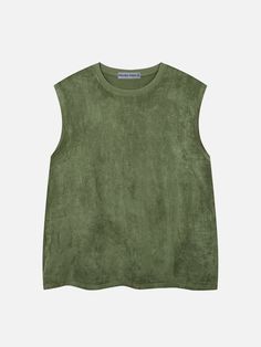 Aelfric Eden Solid Suede Vest – Aelfric eden Green Tank Top For Fall, Fall Green Tank Top, Basic Sleeveless Tops For Fall, Green Crew Neck Tank Top For Fall, Green Relaxed Fit Tank Top With Crew Neck, Green Relaxed Fit Crew Neck Tank Top, Summer Outfits Retro, Cute Grunge Aesthetic, Summer Chic Outfit