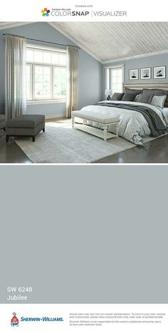 an image of a bedroom with green walls and white carpeted flooring in the room