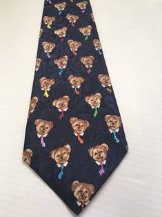 Blue Teddy Bear Suit Neck Tie Wearing Different Colored Ties - Fun! Funky Ties, 2024 Lookbook, Suit Neck, Funny Ties, Fun Tie, Character Fashion, Blue Teddy Bear, Tie Men, Cool Ties