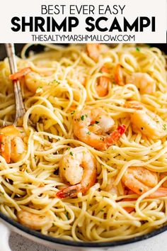 the best ever easy shrimp scampi recipe in a skillet