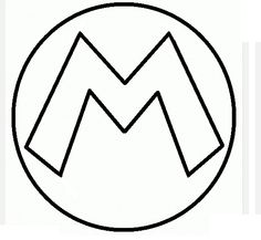 a black and white image of the letter m in a circle with two lines running through it