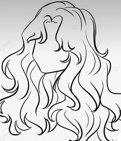 a drawing of a woman's head with long hair