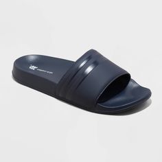 Why we're ALL IN: Medium-width sport slide sandals with an open toe and heel design are designed to keep you comfy during outdoor activities. Made with a cushioned footbed and treaded outsole, the slip-on style of the sandals allows for easy on and off. The D-toe design and a solid hue complete the look. All in Motion™: Made for every move, priced for every day. Slip-resistant Synthetic Slide Sport Sandals, Sporty Open Toe Slippers With Cushioned Footbed, Sporty Synthetic Open Toe Flip Flops, Sporty Open Toe Flip Flops With Textured Footbed, Sporty Textured Footbed Open Toe Flip Flops, Fade-resistant Slip-on Sandals For Summer, Slip-resistant Open Toe Synthetic Slides, Sporty Open Toe Slides With Textured Footbed, Sporty Open Toe Synthetic Slippers