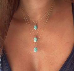 "Gorgeous Larimar Oval Pendant Necklace. These are AAA quality Larimar from the Dominican Republic. Each Larimar piece is unique and beautiful. Pendants are 24k gold plated just around the edges so that the Larimar touches the skin. Chains are gold fill. This listing is for one necklace. Chose from the shorter 16-18\" adjustable chain length or the 20\" length! Get one or a few to layer together! About the crystals: All crystals and gemstones are carefully chosen by myself from several vendors I Cheap Wedding Jewelry, Turquoise Jewelry Set, Turquoise Stone Jewelry, Larimar Necklace, Silver Turquoise Jewelry, Larimar Jewelry, Larimar Pendant, Oval Necklace, Funky Jewelry