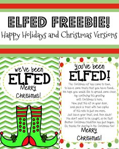 an elf's holiday and christmas veggies flyer with the words elf fun on it