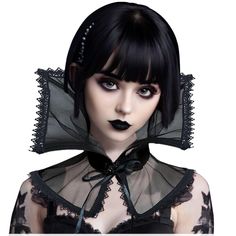 PRICES MAY VARY. Package Include: Victorian Choker Gothic Detachable Lace Vampire Collar for Women*1 Material: Made with high-quality materials including a boned support for added shape and structure, adjustable, comfortable and breathable, no itching. Design: This collar features ribbon self-ties for easy adjustments. The elaborate design is reminiscent of the Gothic era, designed specifically for those who want to add a touch of darkness to their style. Occasions: The Neck Standing Collar is v Vampire Collar, Vampire Accessories, Gothic Era, A Touch Of Darkness, Touch Of Darkness, Victorian Choker, Collar For Women, Fake Collar, Stand Up Collar