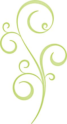 a green swirly design on a white background