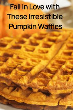 Fall in love with these irresistible pumpkin waffles. Pumpkin Cream Cheese Waffles, Dash Mini Waffles Recipe, Banana Waffles Healthy, Martini Recipes Classic, Pumpkin Waffles Recipe, Easy Homemade Lasagna, Vegan Crab Cakes, Sweet Potato Recipes Fries