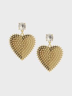 Texture Heart Drop Earrings | Banana Republic Glamorous Gold Heart Earrings, Glamorous Gold Heart Earrings For Gifts, Gold Metal Heart Earrings Pierced, Metal Studs Jewelry As Gift, Metal Studs Jewelry For Gifts, Gold Heart Metal Earrings, Gold Metal Heart Pierced Earrings, Gold Pierced Heart Earrings In Metal, Trendy Gold Heart Earrings For Party