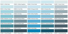 the shades of blue and green are shown in this color chart, which is also available for