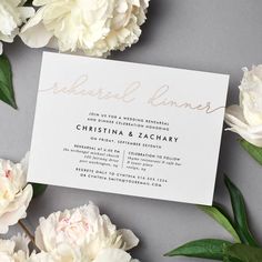 Gin Lane  Rehearsal Dinner Foil Invitation Invitation Floral, Foil Invitations, Wedding Rehearsal, Fall Floral