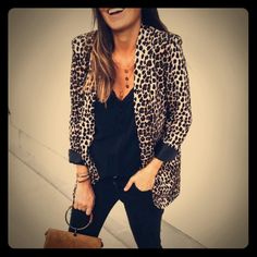 Leopard Print Blazer (Please Note: Jacket Does Not Have Lining Or Shoulder Pads.) Preorders. Black Blazer For Day Out In Fall, Leopard Print Fitted Blazer For Work, Fitted Leopard Print Blazer For Work, Elegant Leopard Print Outerwear For Work, Trendy Fall Blazer For Day Out, Trendy Long Sleeve Blazer For Brunch, Fitted Fall Blazer For Brunch, Fitted Fall Brunch Blazer, Chic Leopard Print Outerwear For Fall