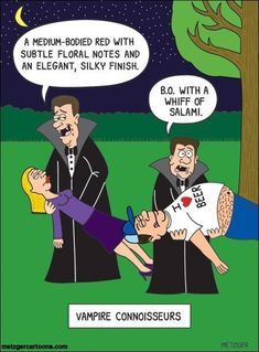 a comic strip about vampire connoisses and how to use them for halloween