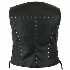 Punk Women Genuine Motorcycle Leather Vest - High Quality Leather Jackets For Sale | Dream Jackets On Jackethunt Edgy Vest For Biker Events In Fall, Fitted Vest For Fall Concert, Gothic Vest For Fall Festival, Gothic Festival Vest For Fall, Edgy Fitted Vest For Festivals, Fitted Punk Winter Vest, Fitted Punk Vest For Biker Events, Black Fitted Rocker Vest, Fitted Black Rocker Vest