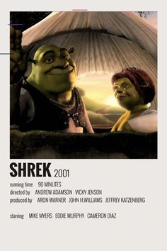 the shrek movie poster is shown