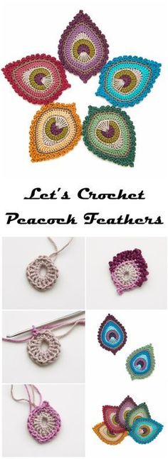 crochet patterns and instructions on how to make an ornament in the shape of hearts