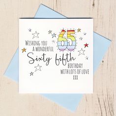 a birthday card with the words sixtyth birthday written on it and stars in the background