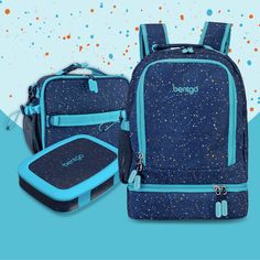 Bentgo® Kids 2-in-1 Backpack and Insulated Lunch Bag makes carrying your lunch and school supplies easy and bright This durable and lightweight combination kids and toddler backpack comes in a variety of colorful prints, so your kids can express themselves in style. Two large roomy compartments feature a padded laptop/tablet sleeve, as well as pockets for school supplies. Plus, the padded back and straps ensure your little one has all the support they need. Go to school in style with Bentgo! ・Ve Blue Backpack Lunch Bag For Everyday Use, Blue Backpack Lunch Bag For Travel, Functional Blue Lunch Box For Outdoor Activities, Blue Lunch Bag For Back To School, Blue Functional Lunch Bag For Back To School, Portable Blue Lunch Bag For School, Functional Blue Lunch Box For Everyday Use, Cheap Blue Lunch Bag For Daily Use, Functional Backpack-style Lunch Bag For Back To School