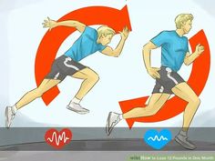 a man is running in front of a heart