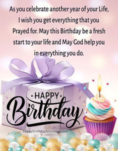 a birthday card with a cupcake and a candle in the box that says, as you celebrate another year of your life i wish you get everything that you