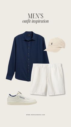 10 Men's Summer Outfit Ideas | Erika Marie Erika Marie, Summer Outfits For Men, Neutral Summer Outfits, Neutral Outfit Ideas, Men's Summer Outfit, Boyfriend Outfit, Capsule Wardrobe Outfits, Mens Summer Outfits, Black Jeans Outfit