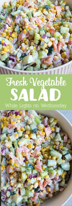 fresh vegetable salad with white lights on wednesday is an easy side dish that's ready in under 30 minutes