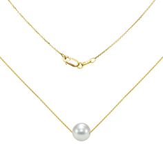 Accessorize an elegant outfit with this stunning 8-9mm Akoya pearl swivel pendant. The perfect round shape and lustrous shine easily captivate, while the white color and pinkish undertones deliver subtle sophistication. The swivel setting enhances luster and offers movement.The 14K yellow gold cable chain that comes with this Akoya pearl pendant adds a hint of youthful elegance and offers extra sparkle. A lobster clasp closure keeps the pendant and the chain secure on your neck.Versatile and Cla Classic Gold Pearl Necklace, Classic Yellow Gold Pearl Drop Necklace, Classic Yellow Gold Pearl Necklace With Charm, Classic Gold Pearl Necklace With Round Pendant, Gold Pearl Necklace For Formal Occasions, Classic Gold Pearl Necklace For Formal Occasions, Classic High Luster Pendant Pearl Necklace, Classic Round Pearl Necklace With Pendant, Classic Yellow Gold Pearl Necklace With Round Pendant