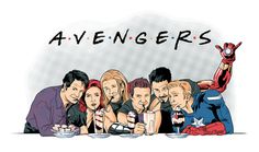 the avengerss are sitting at a table with their hands in their pockets and eating