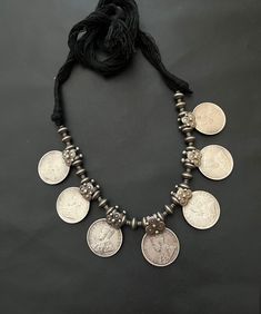 Ancient King Jorge Silver Coin Necklace Unique Designer Jewelry  Makes great gifts for Mom, graduates, Friends , Wife  * Material: Natural stone with 925 solid silver chain * Finished Color: Silver * Production Method : Handmade and Some Cutting tools (for good quality) . Weight :138 Grams Handmade item  (  Antique silver Necklace  ) Style: Stylish traditional QTY: - 1 piece For more Antique Necklace , please find here:-  https://www.etsy.com/in-en/shop/viditajewels?ref=seller-platform-mcnav We Silver Coin Jewelry, Oxidized Silver Necklace, Coin Choker, Antique Silver Necklace, Silver Jewelry Accessories, Antique Necklaces Design, Silver Coin Necklace, Scandinavian Jewelry, Antique Silver Jewelry