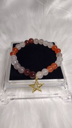 Autumn 🥮🍁 Gemstone Crystal Glass Beads Bracelet with Glass Beads, Gemstone Crystal Beads, and Gold Charms. Agate Crystal Bracelet With Faceted Round Beads, Beaded Agate Crystal Bracelet With Round Beads, Healing Beaded Charm Bracelet, Glass Beads Bracelet, Bracelet Sets, Gold Charms, Gemstone Beaded Bracelets, Glass Beaded Bracelets, Beads Bracelet