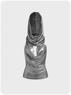 Kollyy offers stylish and concessional Tank Tops.. SPU: 48Q1GTA4431F1, Color: Silver, Theme:Summer, Elasticity:High Elasticity. Futuristic Fashion Aesthetic, Silver Bra, Silver Tank Top, Punk Top, Silver Outfits, Tøp Aesthetic, Plain Hoodies, Silver Theme, Chain Dress