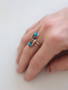 Blue howlite antiqued copper ringwire wrapped handmade | Etsy Adjustable Handmade Turquoise Promise Ring, Handmade Adjustable Minimalist Birthstone Ring, Handmade Minimalist Adjustable Birthstone Ring, Adjustable Hand Wrapped Midi Rings, Handmade Adjustable Minimalist Turquoise Ring, Handmade Adjustable Open Birthstone Ring, Minimalist Adjustable Copper Ring, Adjustable Wire Wrapped Rings For Promise, Handmade Adjustable Turquoise Open Ring