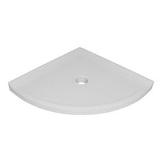 a white bathroom sink with a square shaped bowl on the side and a hole in the middle