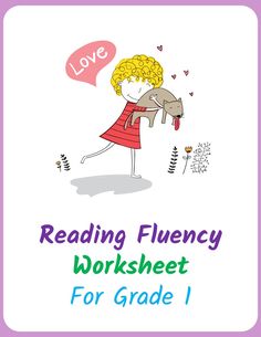 the reading flueny worksheet for grade 1 is shown with an image of a