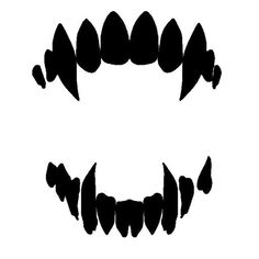 black and white silhouettes of teeth on a white background