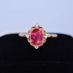 14K Solid Rose Gold Dainty Ruby Ring, 2ct Oval Cut Ruby Ring, Rose Gol - Giliarto Rose Gold Ruby Ring, Dainty Ruby Ring, Gold Ring Unique, Ruby Ring Vintage, Ruby Wedding Rings, Dream Wedding Ring, Vintage Inspired Engagement Rings, Burmese Ruby, Ring Model