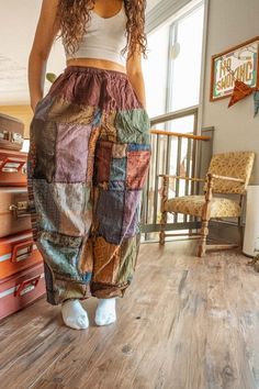 Thai Hippie Patchwork Cotton Joggers, Patchwork Drawstring Clothing, Unique Pants, Boho Design, Free Spirit Style, Men's Women's Hippie Pant - Etsy Look 80s, Wooden Beds, Unique Pants, Pants Boho, Mode Hippie, Earthy Outfits, Estilo Hippie, Hippie Pants, Hippie Look