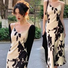 Ink style Printing Slip Dress summer Dress 2024 New National Style Skirt High Waist Women slim Dress Casual Fashion Korean, Plain Dress Casual, Floral Dress Formal, Floral Dress Casual, Dresses Formal Elegant, Skirt High Waist, Plain Dress, Slim Dress, Dress 2024