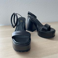 Black Platform Sandal Heels Chunky Heel Never Worn New Without Tags Size 6 (36) 4” Heel Heels Chunky Heel, Heels Chunky, Black Platform Sandals, Sandal Heels, Platform Sandals Heels, Black Platform, Zara Shoes, Zara Black, Chunky Heel