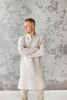 Mens Kaftan tunic shirt striped, long linen shirt, Linen Caftan, Men long tunic robe, comfy Loungewear, Linen long Robe, linen clothing men Can be ordered in any of 24 linen colors - see the last photo. Colors No. 4, 19, 20, 24 are more lightweight. ... Gorgeous eco-friendly loose and at the same time stylish kaftan shirt made of high quality softened Baltic pure linen. Perfect choice for a hot weather, holidays, wedding party, any other special occasion or as loungewear. Listing includes ONLY k Casual Long Sleeve Beige Kurta, Casual Beige Long Sleeve Kurta, Beige Long Sleeve Casual Kurta, Relaxed Fit Long Sleeve Linen Kurta, Spring Long Sleeve Relaxed Fit Kurta, Casual White Linen Kurta, Casual Linen Kurta With Relaxed Fit, Summer Linen Kurta Tunic, Casual Long Sleeve Kurta With Relaxed Fit