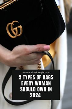 Elevate your fashion game in 2024 with our guide to the '5 Types of Bags Every Woman Should Own.' Discover must-have handbags for versatility and style. Stay chic and organized! #FashionTrends#HandbagEssentials#2024Style#WardrobeMustHaves#BagGoals#FashionInspiration#AccessorizeRight#EverydayElegance#VersatileBags#FashionistaTips Designer Hobo Bags For Women, Type Of Bags For Women, In Style Purses, French Purse Style, Purses Every Woman Should Own, Bags Must Have, 2024 Bags Trends Women, Old Money Aesthetic Purses, Classic Purse Styles