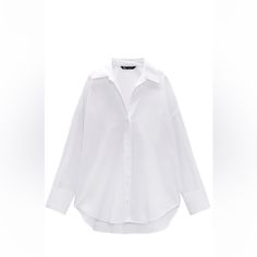 Zara Oversized Oxford Shirt, New With Tag. Oversized Casual Office Shirt, Casual Oversized Shirt For Office, Oversized Shirttail Hem Top For Office, Oversized Classic Collared Top, Oversized Collared Classic Top, Oversized Summer Office Tops, Oversized Button-up Top For Office, Classic Oversized Blouse For Office, Oversized Long Sleeve Shirt For Office