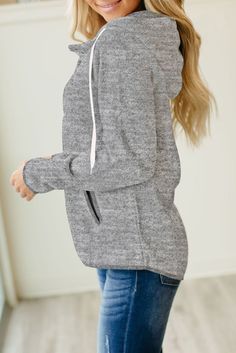 Gray Buttoned Neck Hooded Sweatshirt Heather Grey Double-lined Hood Hoodie For Fall, Heather Grey Double-lined Hoodie For Fall, Heather Grey Hooded Sweatshirt With Adjustable Hood, Gray Fall Hoodie With Adjustable Hood, Gray Stretch Hoodie For Winter, Gray Stretch Hoodie, Gray Stretch Hooded Sweatshirt, Gray Hooded Casual Jacket, Casual Heather Grey Hoodie With Drawstring