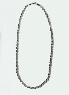 Solid Sterling Silver Rope Chain necklace. Specifications: 20 inches long, 5mm in width. Italian Sterling Silver. Chain Necklace Silver, Silver Rope Chain, Figaro Chain Necklace, Rope Chain Necklace, Tourmaline Pendant, Figaro Chains, Pear Diamond, Silver Chain Necklace, Rope Chain