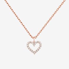 Rose Gold Necklace Friendship, Open Heart Necklace, Friendship Necklace, Friendship Necklaces, Cute Necklace, Open Heart, Rose Gold Necklace, Love Necklace, Gold Plated Necklace