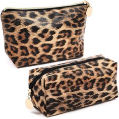 Keep items safe and organized with these leopard print makeup pouch that has a zippered lining. Each faux leather leopard print bags are great for holding all your cosmetic and makeup supplies. WHAT’S INCLUDED: Includes set of 2 makeup bags for women. The faux leather makeup pouches measures approximately 8 x 3 x 5 inches. Leopard Print Makeup, Leather Makeup Pouch, Leopard Makeup, Leopard Print Bag, Cosmetic Bag Organization, Leather Makeup Bag, Printed Makeup Bag, Canvas Cosmetic Bag, Bag Jewelry