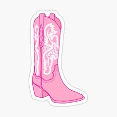 May Stickers, Macbook Case Stickers, Pink Cowgirl Boot, Girls Stickers, Pink Cowgirl Boots, Preppy Pink, Stickers Redbubble