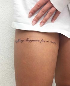 the back of a woman's thigh with writing on it that says, happy happiness for