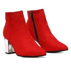 Brand: Rosy Color: Red Size: 9.5/10 (43) Product Description: Put Your Fashionable Foot Forward In These Trendy Ankle Boots Boasting Pointed Toes And Mirrored Block Heels For Statement-Making Stepping Style. 3'' Heel 1.2'' Shaft Zip Closure Man-Made Upper Man-Made Lining Man-Made Footbed Man-Made Midsole Rubber Sole Imported Note: These Shoes Are New In Packaging, Not Necessarily Box. Shoes Are New Unless Stated Otherwise. Red Flat Heel Winter Boots, Red Flat Heel Boots For Winter, Casual Low Heel Winter Heels, Red Round Toe Heels For Fall, Casual Red High Heel Boots, Red Ankle-high Winter Heels, Red Ankle-high Heels For Winter, Red Casual Boots With Block Heel, Winter Red Ankle-high Heels